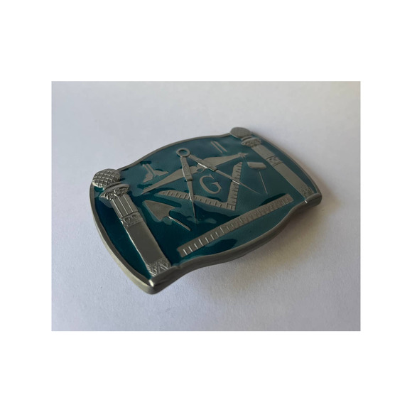 Mason Aqua Blue Epoxy Belt Buckle - Picture 13 of 13